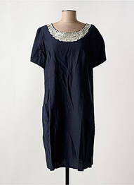 Robe mi-longue manches courtes manches courtes bleu EGATEX femme