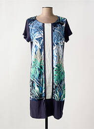 Robe mi-longue manches courtes manches courtes bleu EGATEX femme