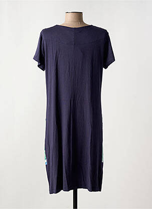 Robe mi-longue manches courtes manches courtes bleu EGATEX femme