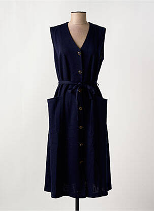 Robe mi-longue sans manche sans manche bleu GRIFFON femme