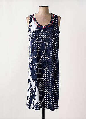 Robe mi-longue sans manche sans manche bleu EGATEX femme