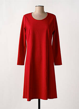 Robe mi-longue manches longues manches longues rouge GUY DUBOUIS femme