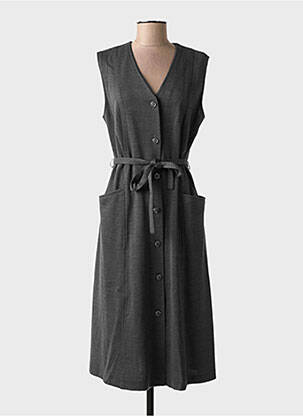 Robe mi-longue sans manche sans manche gris GRIFFON femme
