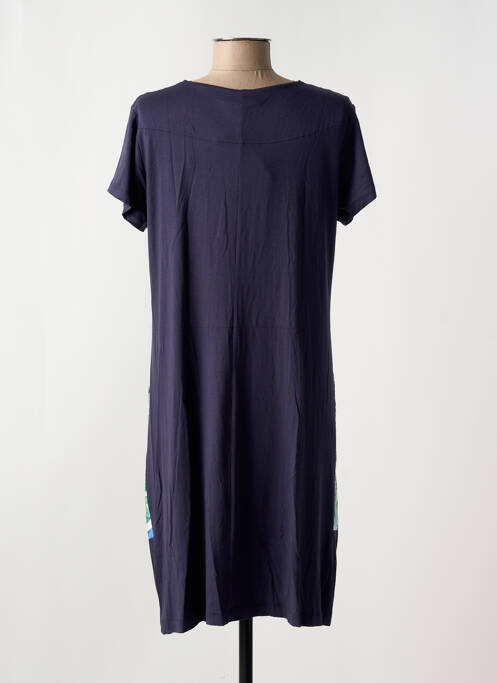 Robe mi-longue manches courtes manches courtes bleu EGATEX femme