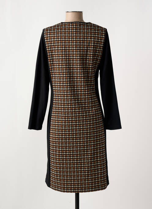 Robe mi-longue manches longues manches longues noir GUY DUBOUIS femme