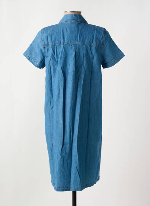 Robe mi-longue manches courtes manches courtes bleu EGATEX femme