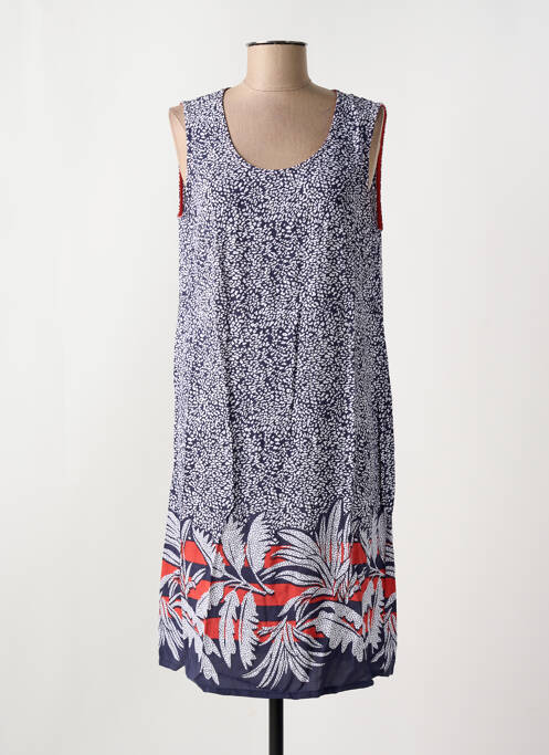 Robe mi-longue bleu MASSANA femme