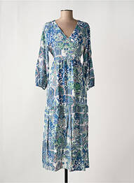 Robe longue manches longues manches longues bleu GRIFFON femme