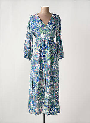Robe longue manches longues manches longues bleu GRIFFON femme