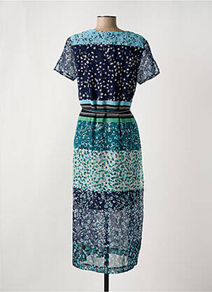 Robe longue manches courtes manches courtes bleu GRIFFON femme
