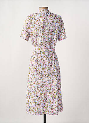 Robe mi-longue imprimé fleurs manches courtes rose GRIFFON femme