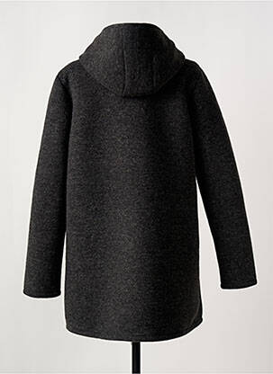 Manteau long coupe cintrée a capuche gris QUATRE VINGT JOURS femme