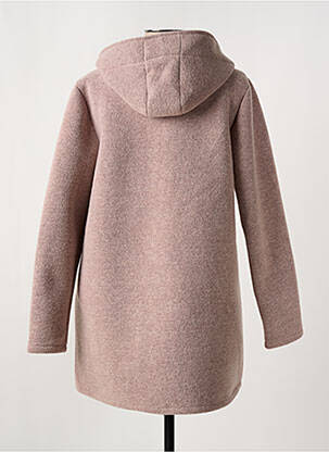 Manteau long coupe cintrée a capuche rose QUATRE VINGT JOURS femme