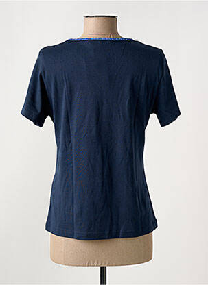 T-shirt col v manches courtes bleu I.ODENA femme