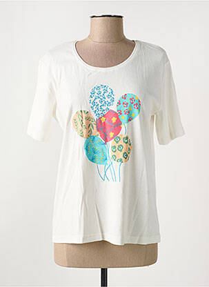 T-shirt sérigraphie manches courtes beige GRIFFON femme