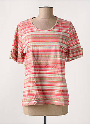 T-shirt stretch manches courtes rose GRIFFON femme