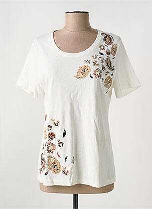 T-shirt sérigraphie manches courtes beige MERI & ESCA femme
