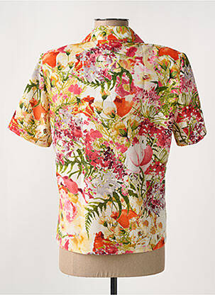 Chemisier imprimé fleurs manches courtes vert GRIFFON femme