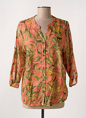 Chemisier tissage crêpe manches 3/4 rose GRIFFON femme