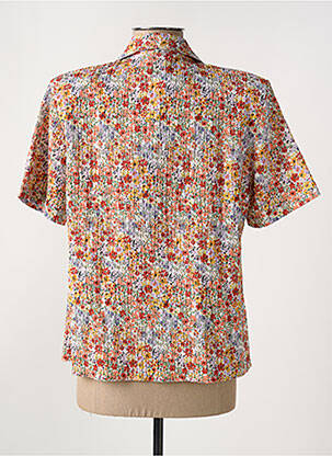 Chemisier imprimé fleurs manches courtes orange GRIFFON femme