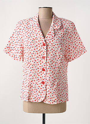 Chemisier imprimé fleurs manches courtes orange GRIFFON femme