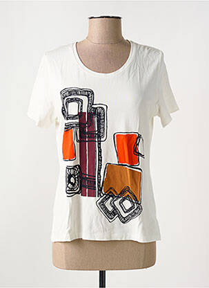 T-shirt sérigraphie manches courtes beige GUY DUBOUIS femme