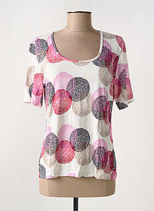T-shirt stretch manches courtes rose GUY DUBOUIS femme