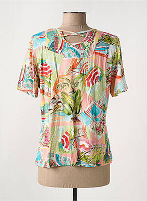 T-shirt stretch manches courtes vert GRIFFON femme