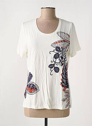 T-shirt sérigraphie manches courtes beige MERI & ESCA femme