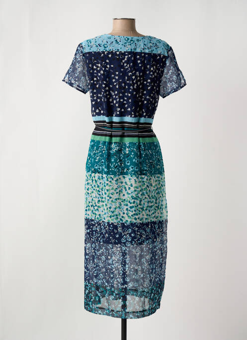 Robe longue manches courtes manches courtes bleu GRIFFON femme