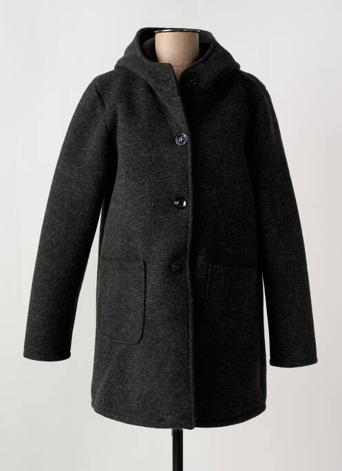 Manteau long a capuche a capuche gris QUATRE VINGT JOURS femme