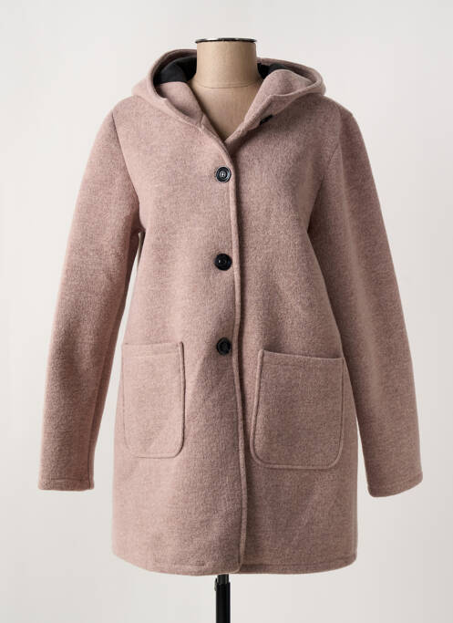 Manteau long a capuche a capuche rose QUATRE VINGT JOURS femme