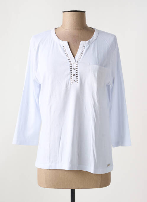 T-shirt col v manches 3/4 blanc GRIFFON femme