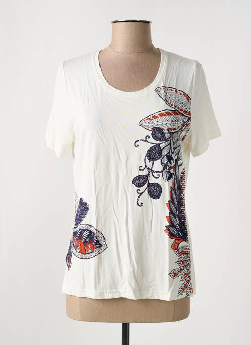 T-shirt sérigraphie manches courtes beige MERI & ESCA femme