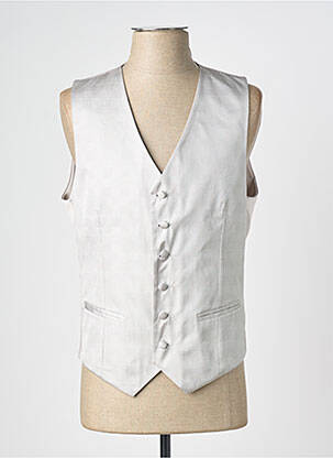 Gilet sans manche effet matière satinée gris GREGE CREATION homme