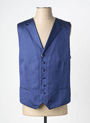 Gilet sans manche effet matière satinée bleu GREGE CREATION homme