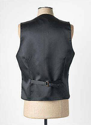 Gilet sans manche effet matière satinée noir GREGE CREATION homme