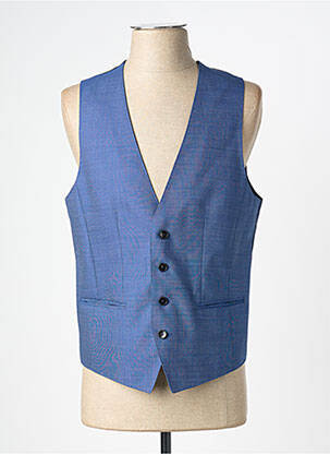 Gilet sans manche tissage chiné bleu HUGO BOSS homme