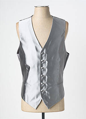 Gilet sans manche effet matière satinée gris GREGE CREATION homme