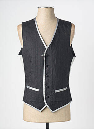 Gilet sans manche bi-matiére noir GREGE CREATION homme
