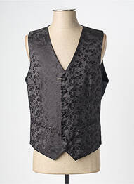 Gilet sans manche effet matière satinée noir GREGE CREATION homme