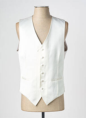 Gilet sans manche effet matière satinée beige GREGE CREATION homme