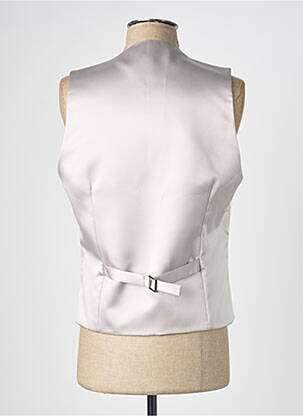 Gilet sans manche effet matière satinée beige GREGE CREATION homme