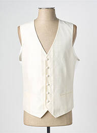 Gilet sans manche bi-matiére beige GREGE CREATION homme