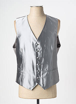 Gilet sans manche effet matière satinée gris GREGE CREATION homme