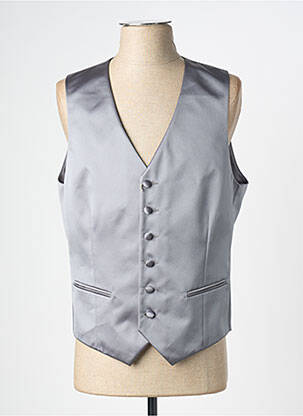 Gilet sans manche effet matière satinée gris GREGE CREATION homme