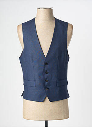 Gilet sans manche tissage chiné bleu HUGO BOSS homme