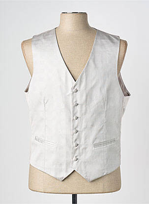 Gilet sans manche effet matière satinée gris GREGE CREATION homme