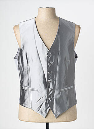Gilet sans manche effet matière satinée gris GREGE CREATION homme