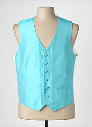 Gilet sans manche effet matière satinée bleu GREGE CREATION homme